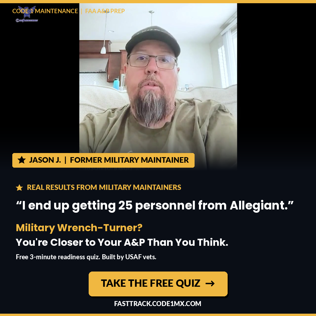 Jason J., now an aircraft mechanic at Allegiant — 25 personnel from his unit followed