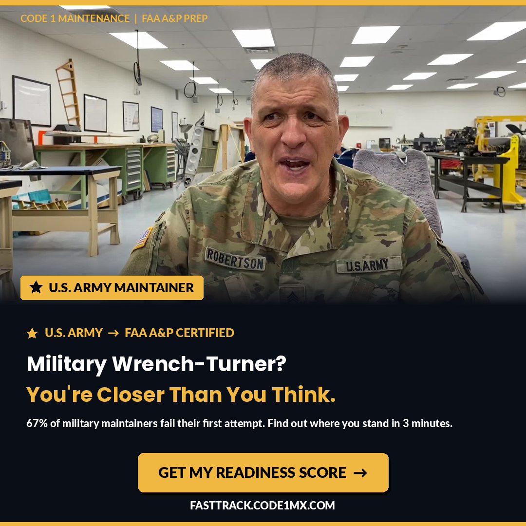 SSG Robertson, U.S. Army — closer to FAA A&P certification than he thought